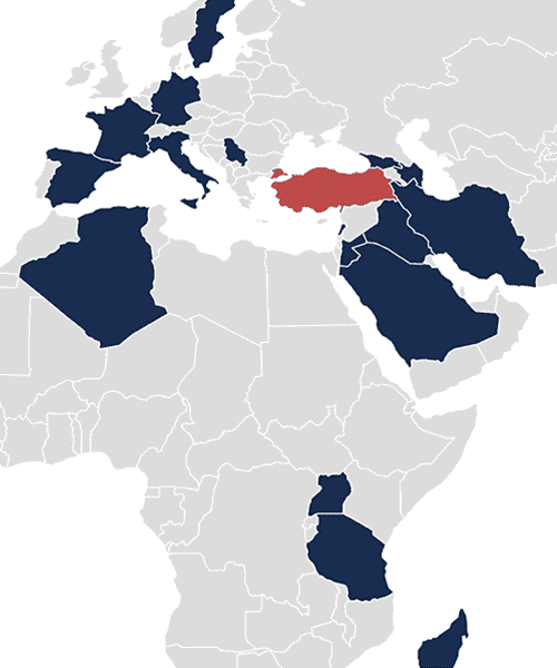 Teknosan References,Export Countries